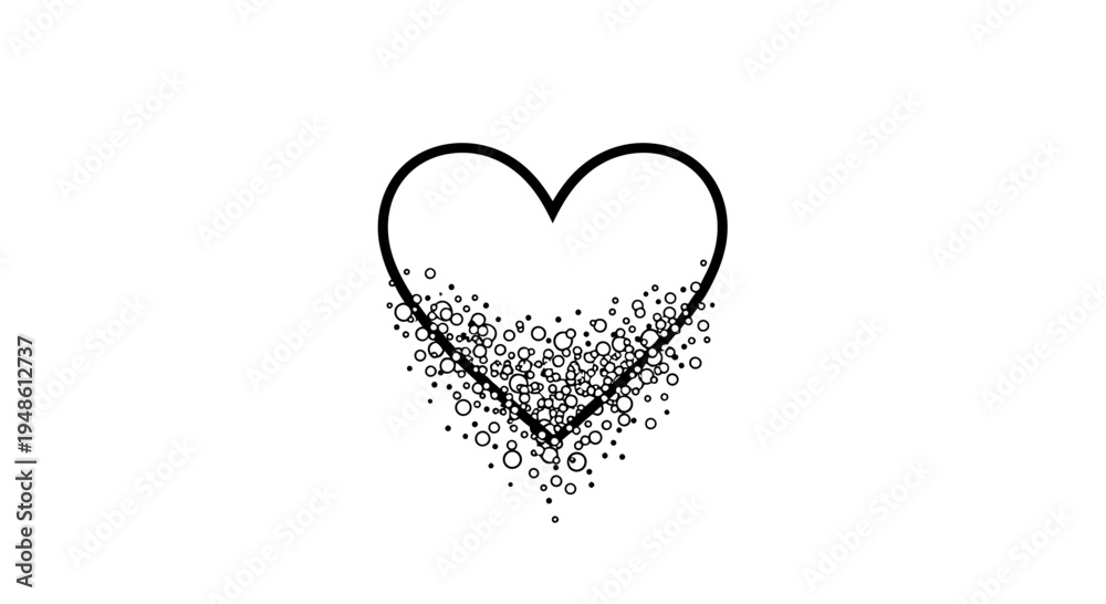 Obraz premium Abstract Heart Shape with Bubbles - Love, Romance, Valentine's Day Concept