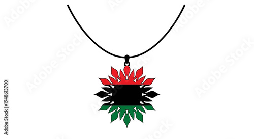 Pan-African Flag Pendant Necklace, Black Liberation Symbol, Afrocentric Jewelry