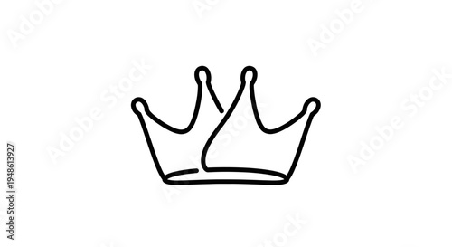 Minimalist Crown Icon, Simple Line Art, Royal Symbol, Elegant Design