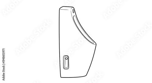 Minimalist Line Art Drawing of a Modern Urinal
