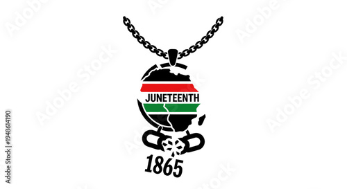 Juneteenth 1865 Globe Necklace Symbol of Freedom and Emancipation