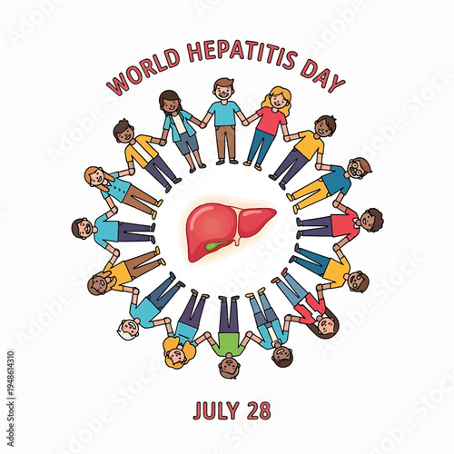 World Hepatitis Day community circle around liver