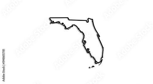 Florida Outline Map - Hand Drawn Sketch Style