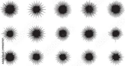 Black spiky shapes on a white background illustration design