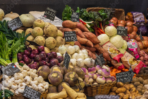 Canvas Print Delicious food at the Borough Market in London England UK