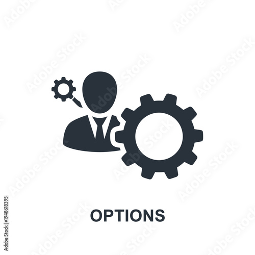 User Options and Settings Icon with Gear Symbol.