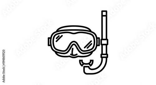 Diving Mask and Snorkel Icon - Underwater Exploration Gear