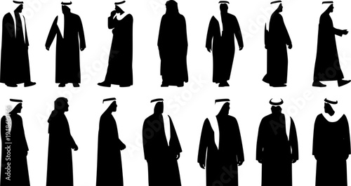 Collection of Muslim Arab man silhouette
