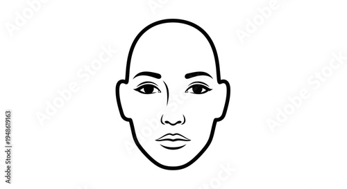 Facial Shape Outline Icon: Oval Face Type, Beauty Standards, Cosmetic Surgery, Face Analysis