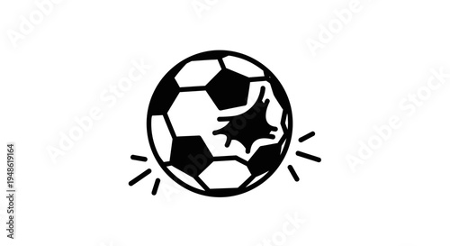 Exploding Soccer Ball Icon - Dynamic Sports Action and Impact