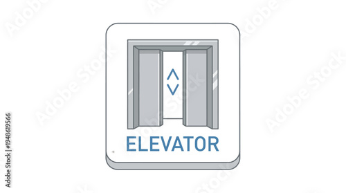 Elevator door closing open arrows modern sign