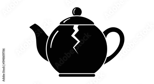 Broken Teapot Icon, Symbol of Damage, Failure, or Unusable Object