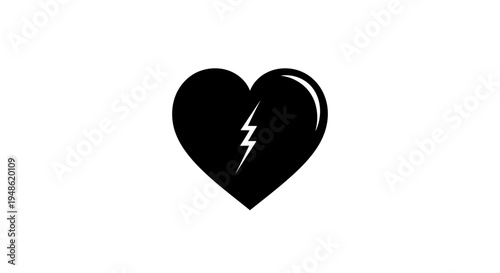 Broken Heart Icon, Symbol of Sadness, Heartbreak, and Relationship Problems