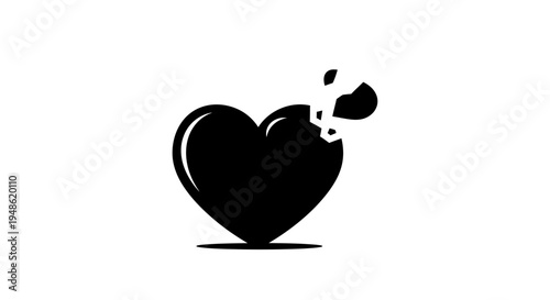 Broken Heart Icon, Symbol of Sadness, Loss, and Heartbreak