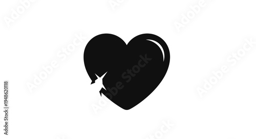 Broken Heart Icon, Symbol of Sadness, Love Loss, Grief, and Emotional Pain