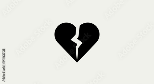 Broken Heart Icon, Symbol of Sadness, Pain, and Relationship Problems