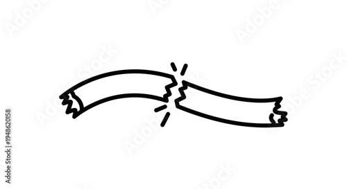 Broken Line Symbolizing Failure, Disconnection, or Problematic Connection