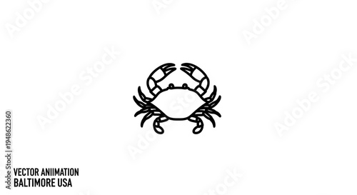 Animated Crab Icon Vector Illustration