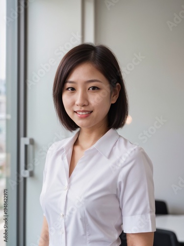 Confident Asian Businesswoman Smiling in Modern Office, Portrait Free Download Confident Asian Businesswoman Smiling in Modern Office, Portrait - GFXLoad