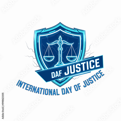 DAF Justice Shield with Scales of Justice and Ribbon