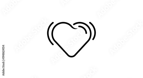 Heartbeat Icon, Love Symbol, Health Care, Medical Pulse Line, Cardiology, Abstract Heartbeat