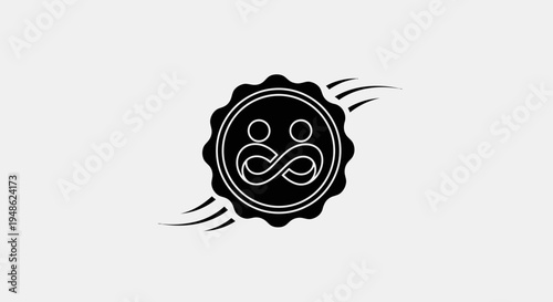 Infinity love symbol with couple inside, representing eternal connection and partnership