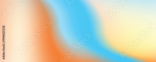 Calm sea beach gradient background. Abstract ocean sand coast concept. Smooth wavy seaside backdrop. Blurred pastel light blue waves wallpaper. Soft summer sea shore gradient banner. Vector top view