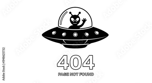 Funny Alien UFO 404 Page Not Found Error Message