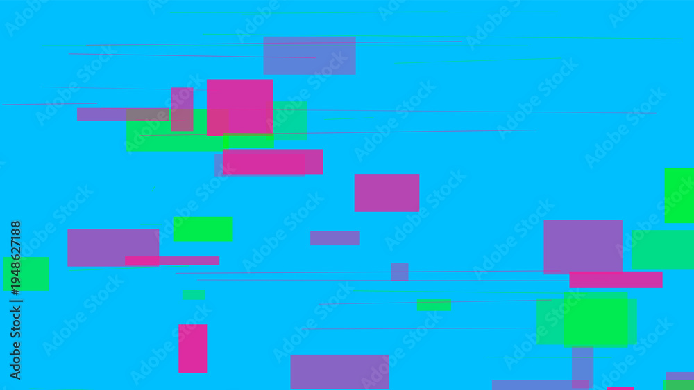 Obraz premium Cyan Purple Pixel Glitch Abstract Background