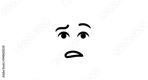 Worried Face Emoji Drawing, Expressing Concern and Anxiety
