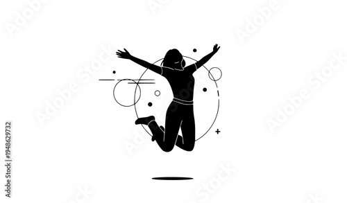 jumping girl silhouette