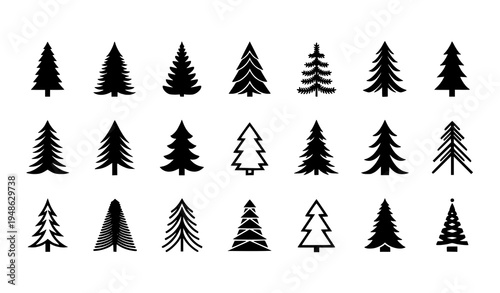 christmas trees set