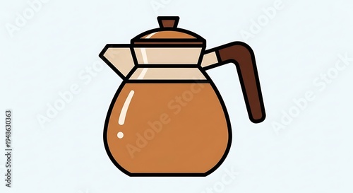Brown coffee pot with handle.