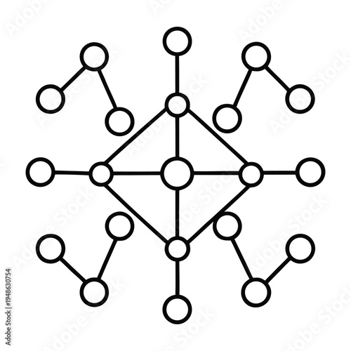 Machine Learning Neural Network Tech Vector Icon