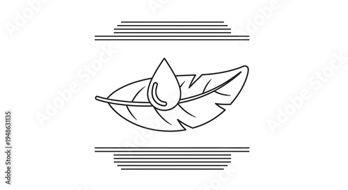 Water Drop on Leaf Icon: Natural Hydration and Organic Beauty