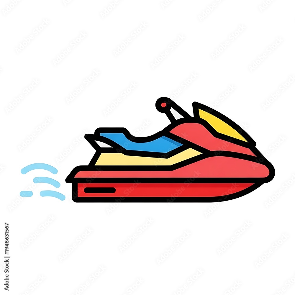 Naklejka premium Colorful Jet Ski Water Sports.