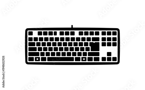 Minimalist Black Keyboard Vector Illustration