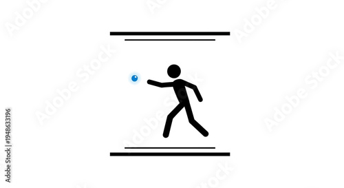 Stick figure throwing glowing blue orb in portal
