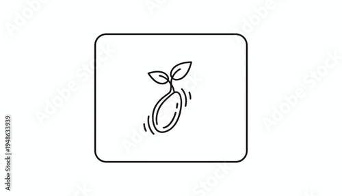 Sprouting Seed Icon: Beginning of Life, Growth, New Project, Organic Start