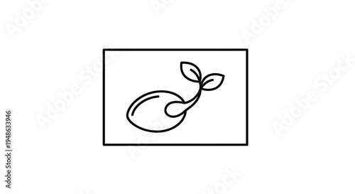 Sprouting Seedling Icon: Growth, New Life, Plant Germination, Organic Farming, Eco Concept