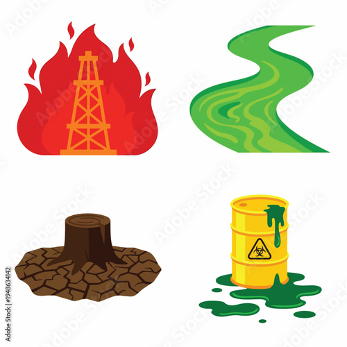 Scorched Earth Eco Terrorism and War Environmental Disaster Set