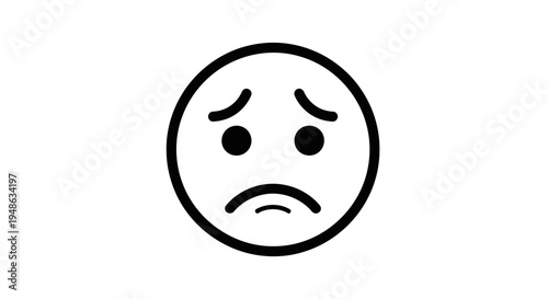 Sad Face Icon - Unhappy Emotion, Negative Feeling, Disappointment