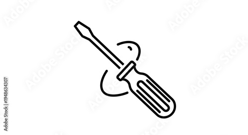 Screwdriver Turning Screw Icon, Repair and DIY Concept