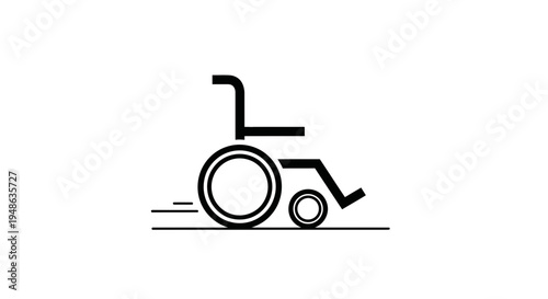 Speeding Wheelchair Icon: Mobility, Accessibility, and Fast Movement Symbol