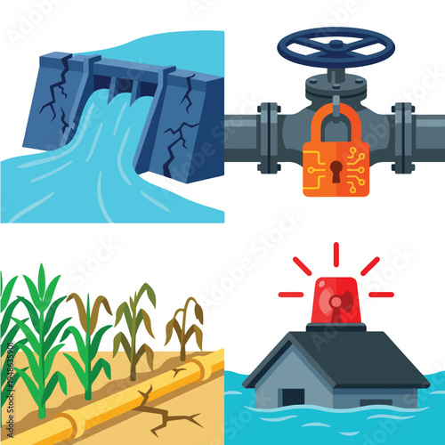 Water Infrastructure Sabotage and Eco Terrorism Concept Set