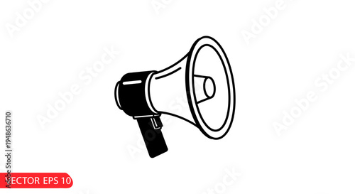 Vector illustration of a megaphone, graphic resource for communication and announcement concepts