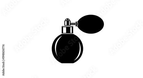 Vintage Perfume Bottle Icon, Retro Atomizer Spray, Classic Fragrance Dispenser