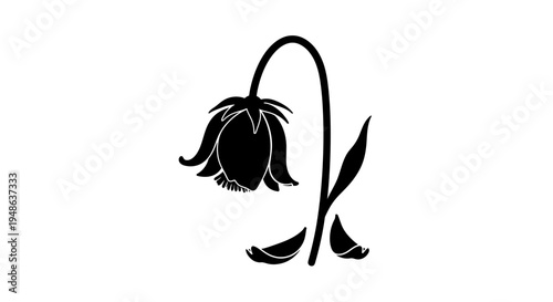Wilting Flower Silhouette: Symbol of Sadness, Loss, and Fading Beauty