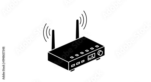 Wireless Router Icon: Network Connectivity, Internet Access, and Wi-Fi Signal Transmission
