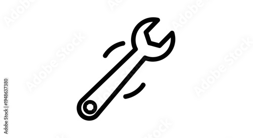 Wrench Icon, Tool Symbol, Repair and Maintenance Concept, Vector Illustration